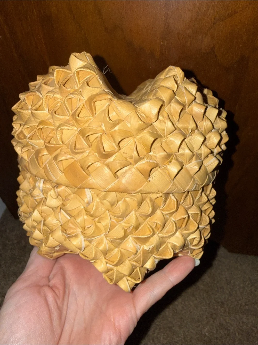 Hawaiian six point star Basket Natural Tan Decorative Basket